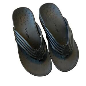 Vionic Black Pacific Cherine Black Sandals Size 7 Wide